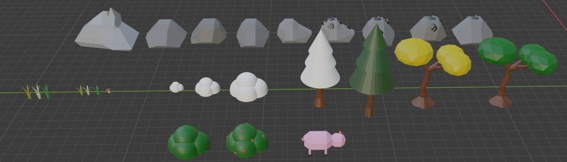 forest low pole  3D model_4