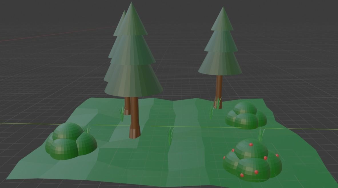 forest low pole  3D model_1