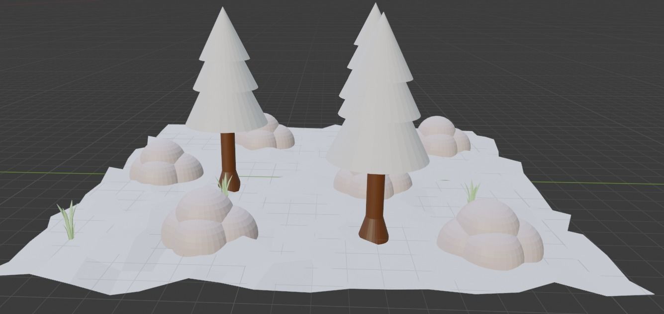 forest low pole  3D model_2