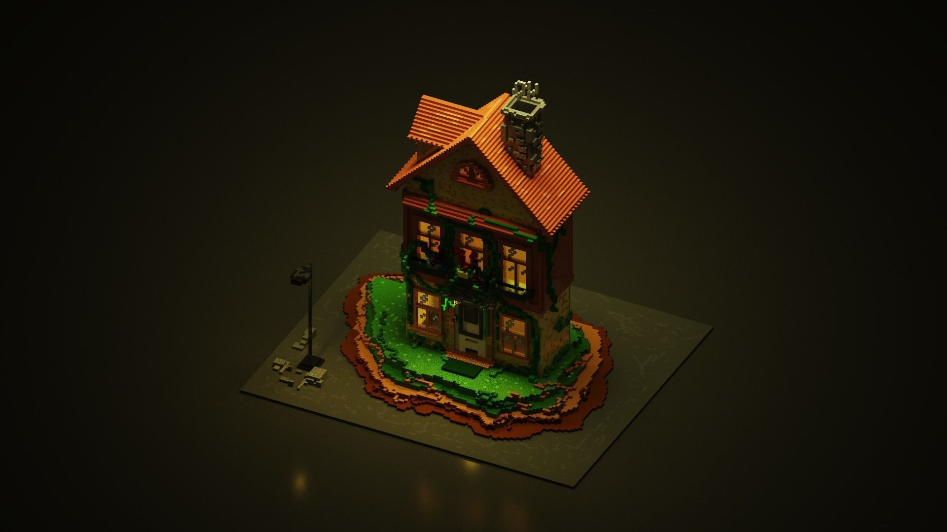 3D Voxel cartoon House  Low-poly 3D model_2