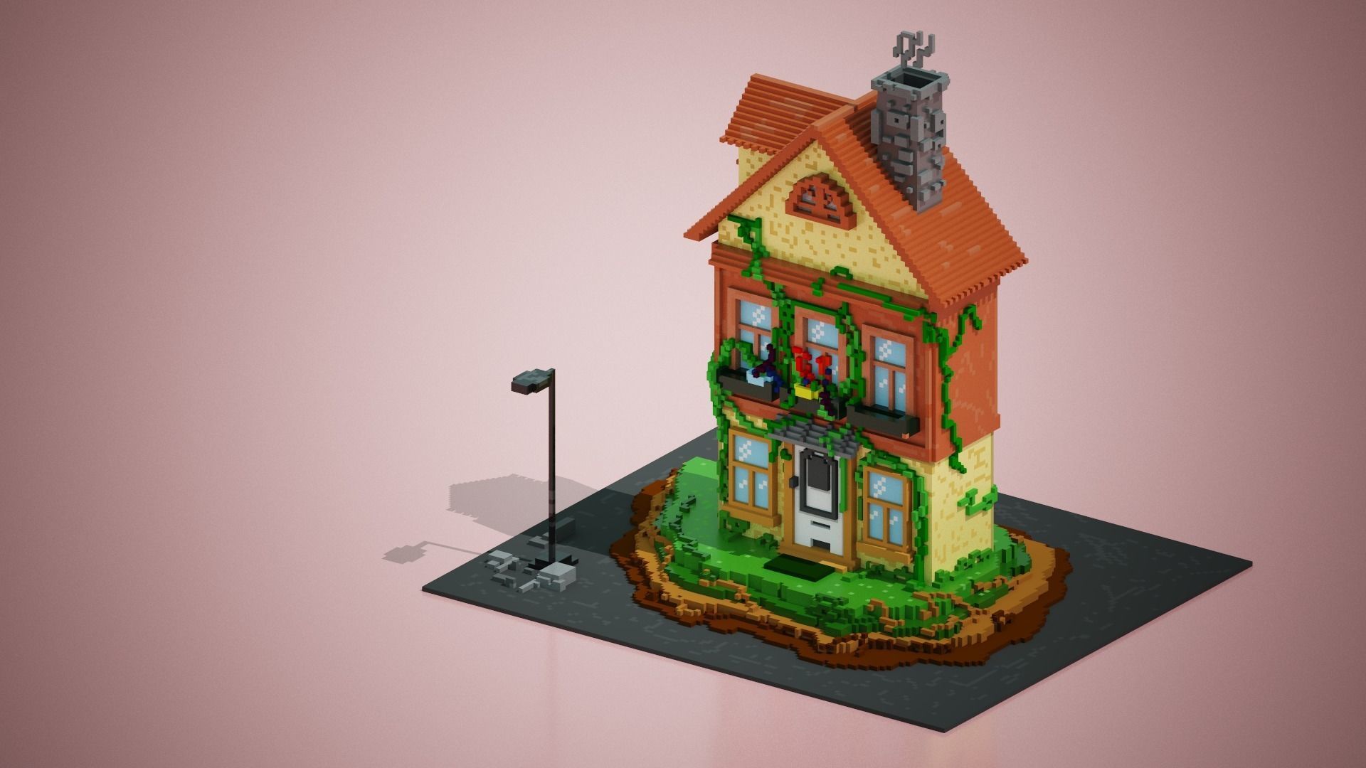 3D Voxel cartoon House  Low-poly 3D model_8