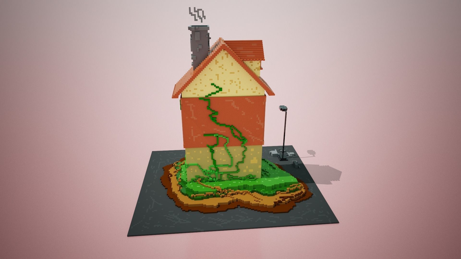 3D Voxel cartoon House  Low-poly 3D model_5