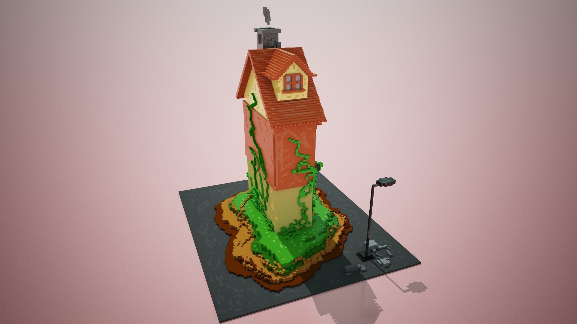 3D Voxel cartoon House  Low-poly 3D model_6