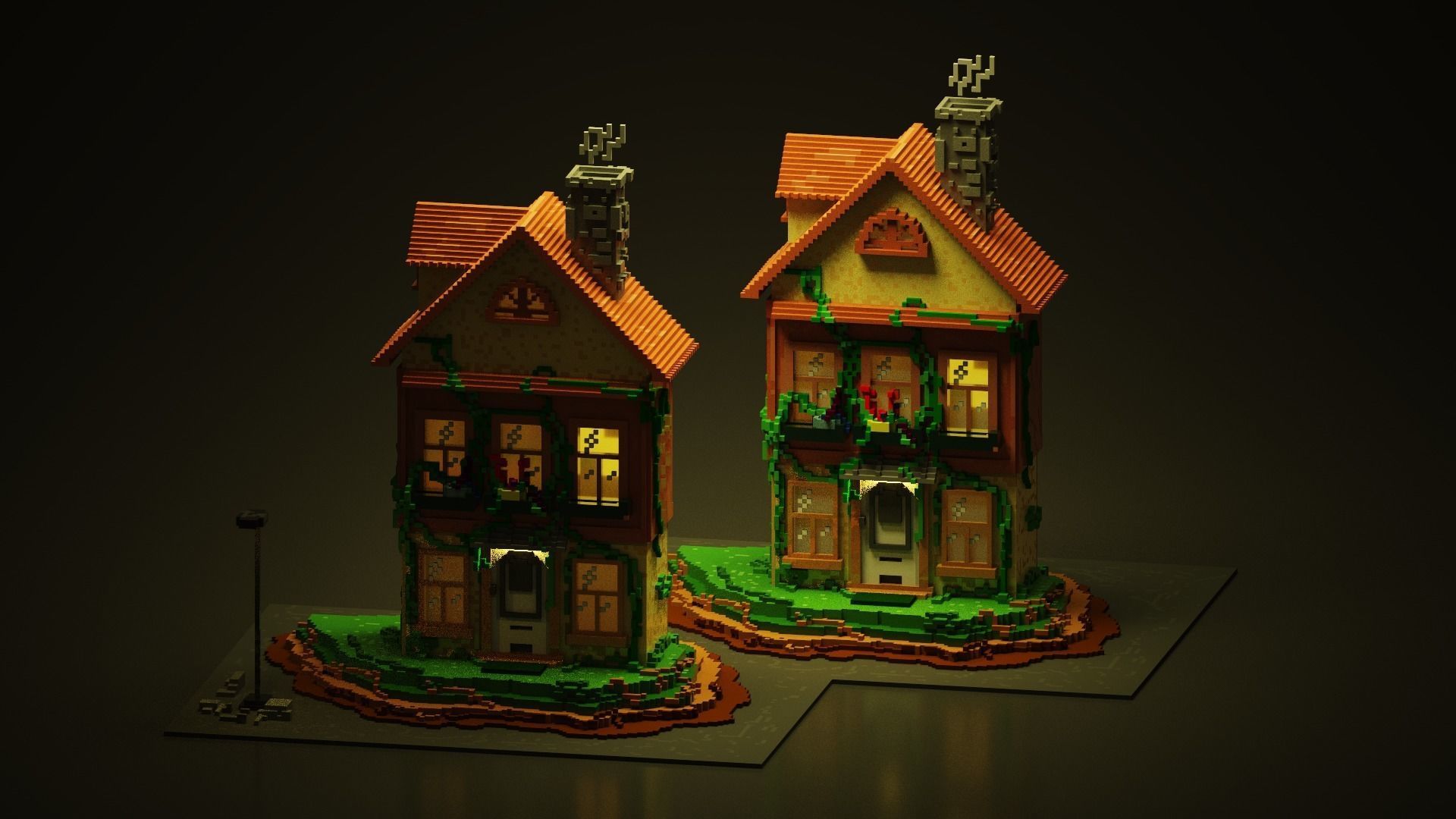3D Voxel cartoon House  Low-poly 3D model_9