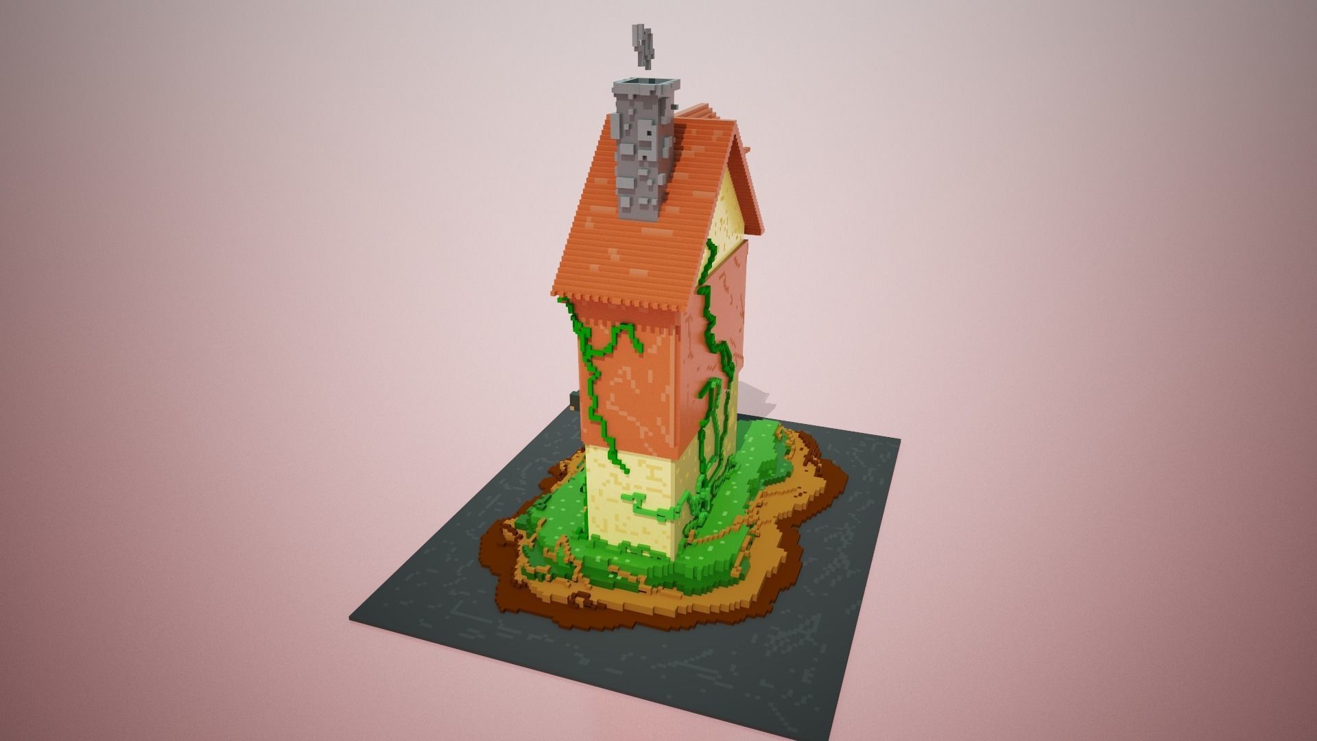 3D Voxel cartoon House  Low-poly 3D model_4