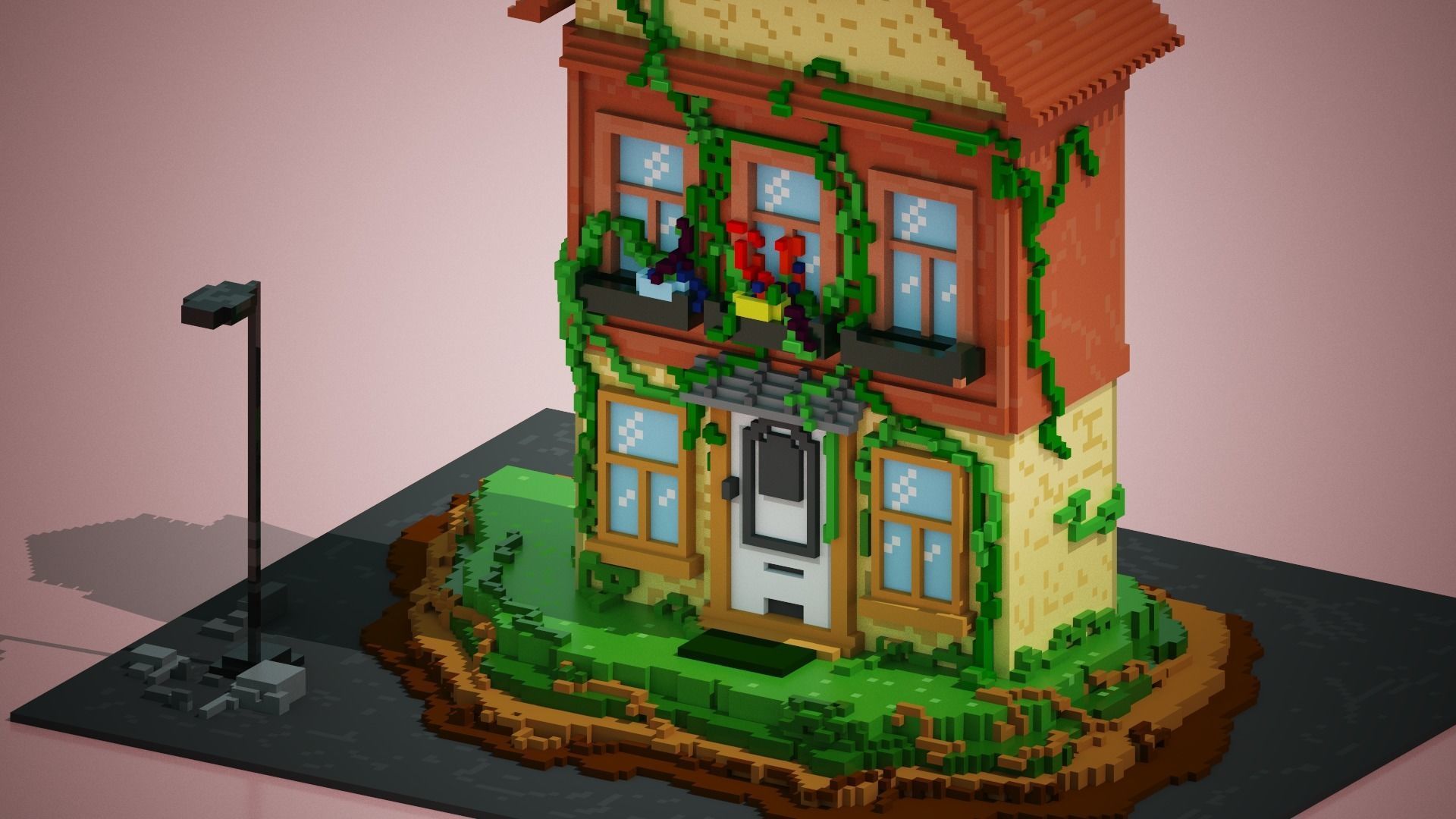 3D Voxel cartoon House  Low-poly 3D model_7
