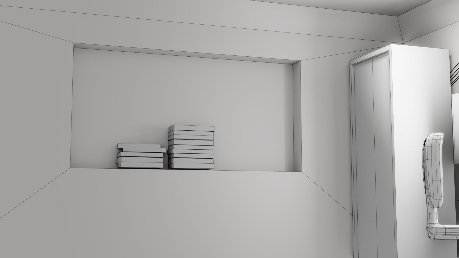 Hacker Workspace  - Low poly - Game Ready Low-poly 3D model_7