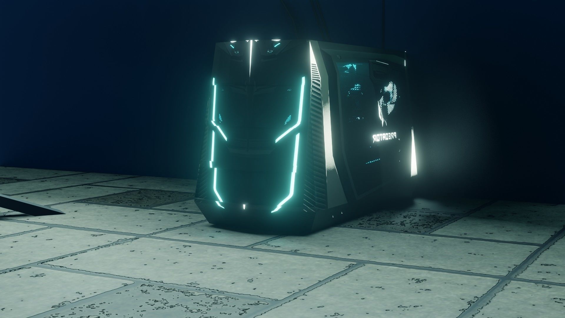 Hacker Workspace  - Low poly - Game Ready Low-poly 3D model_10