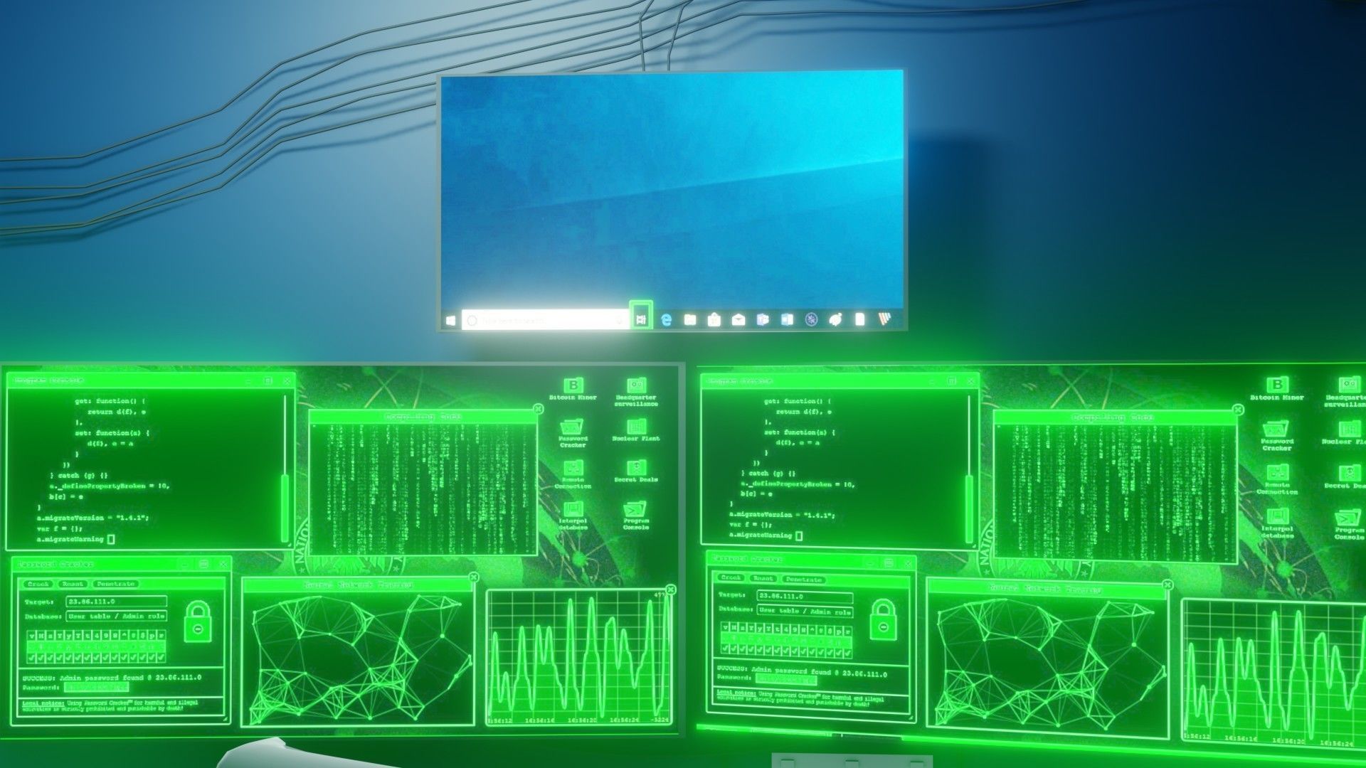 Hacker Workspace  - Low poly - Game Ready Low-poly 3D model_8