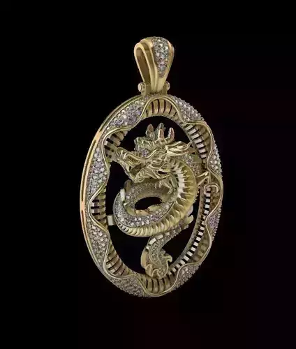 Dragon pendant gold