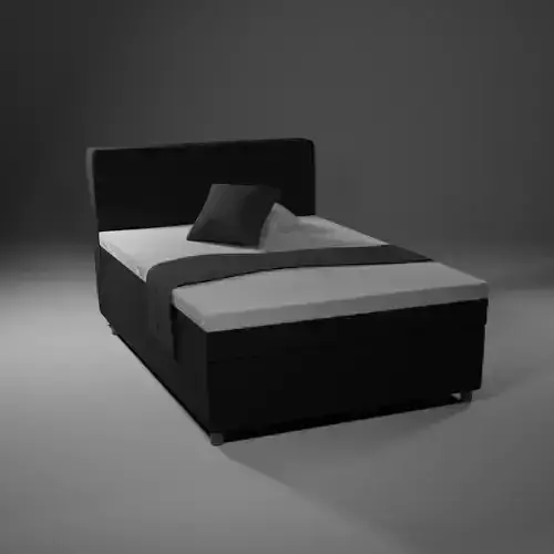 Art Nouveau black and white bed