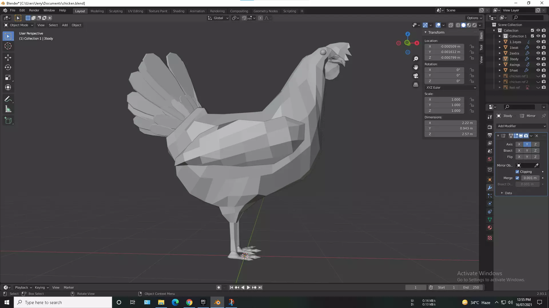 Low poly Chicken Free 3D model