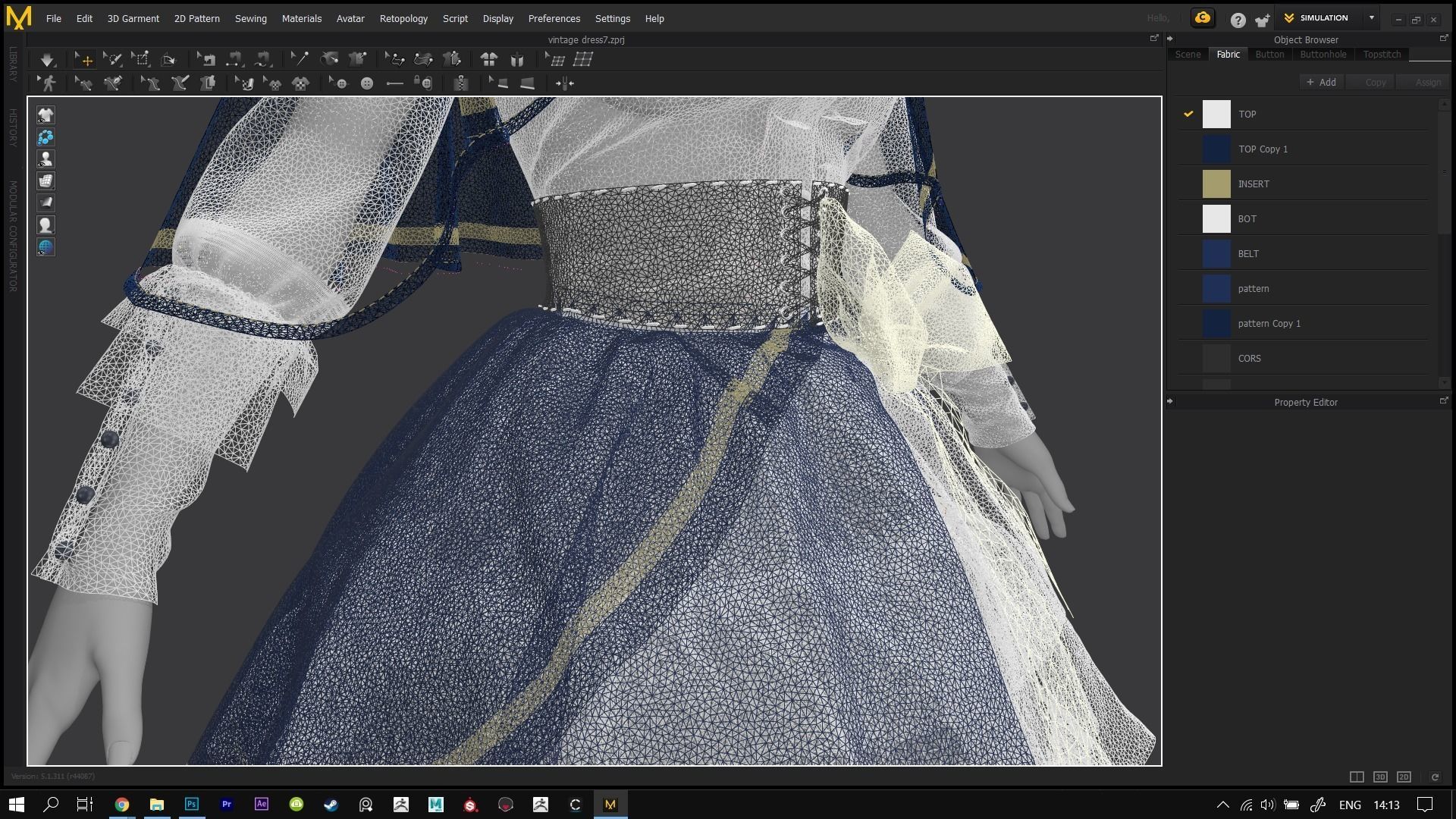 Vintage Dress 7 3D model_6