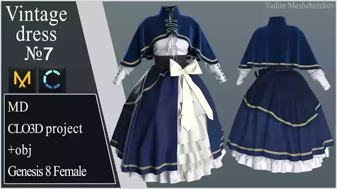 Vintage Dress 7 3D model