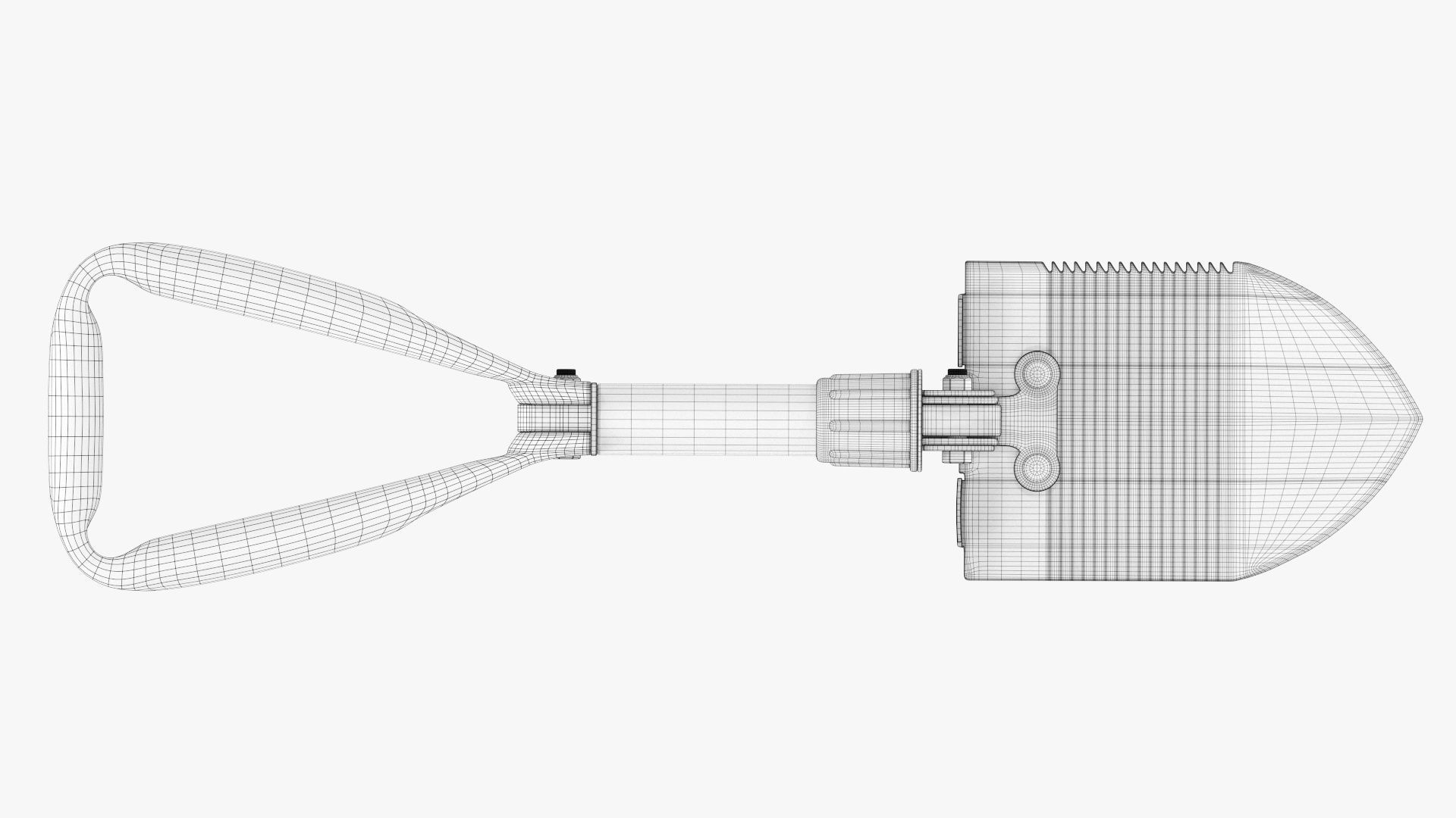 Mini foldable shovel unfolded 3D model_15