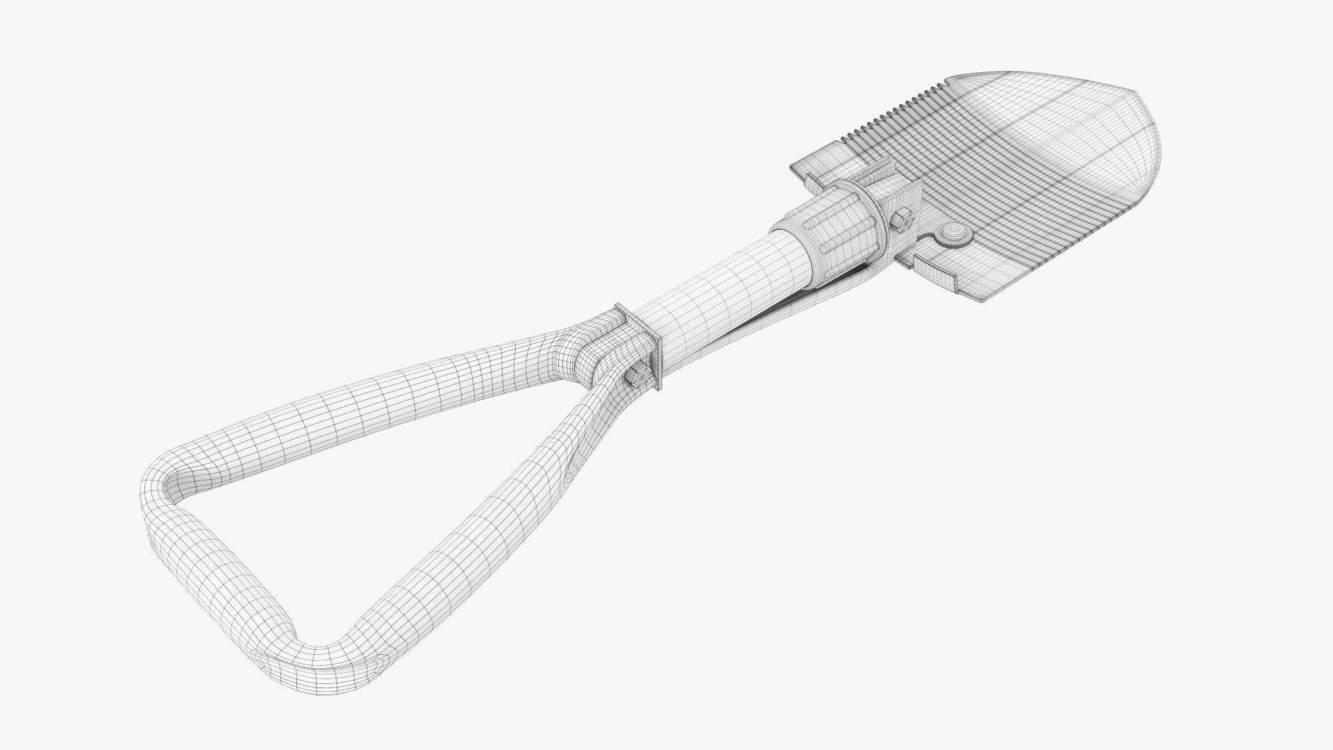 Mini foldable shovel unfolded 3D model_9