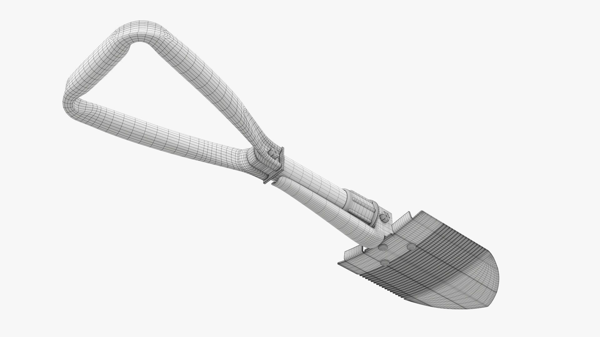 Mini foldable shovel unfolded 3D model_10