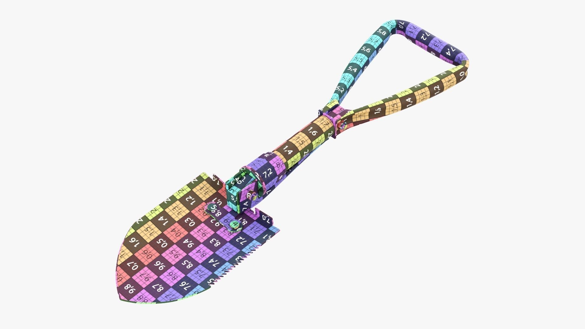 Mini foldable shovel unfolded 3D model_16