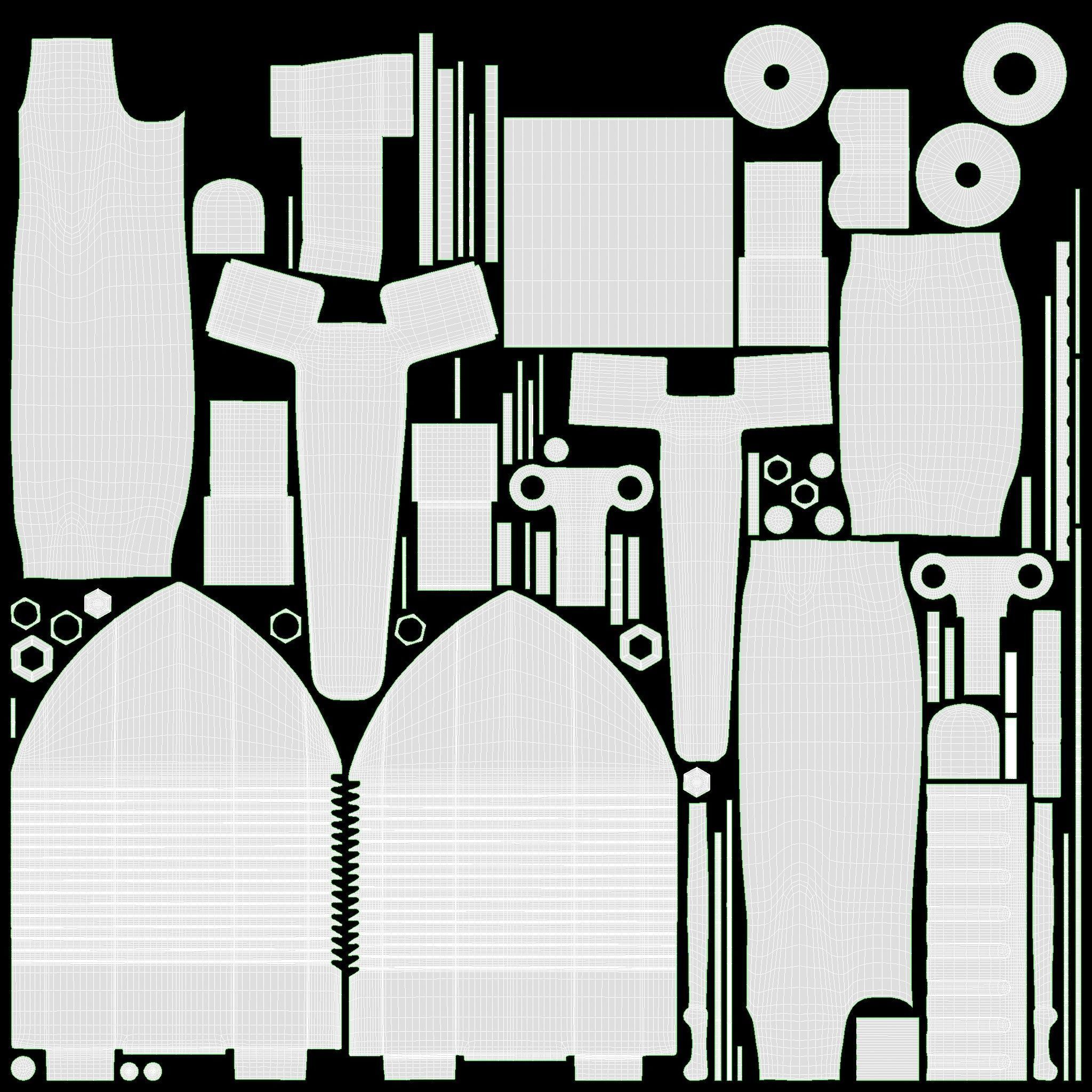 Mini foldable shovel unfolded 3D model_17