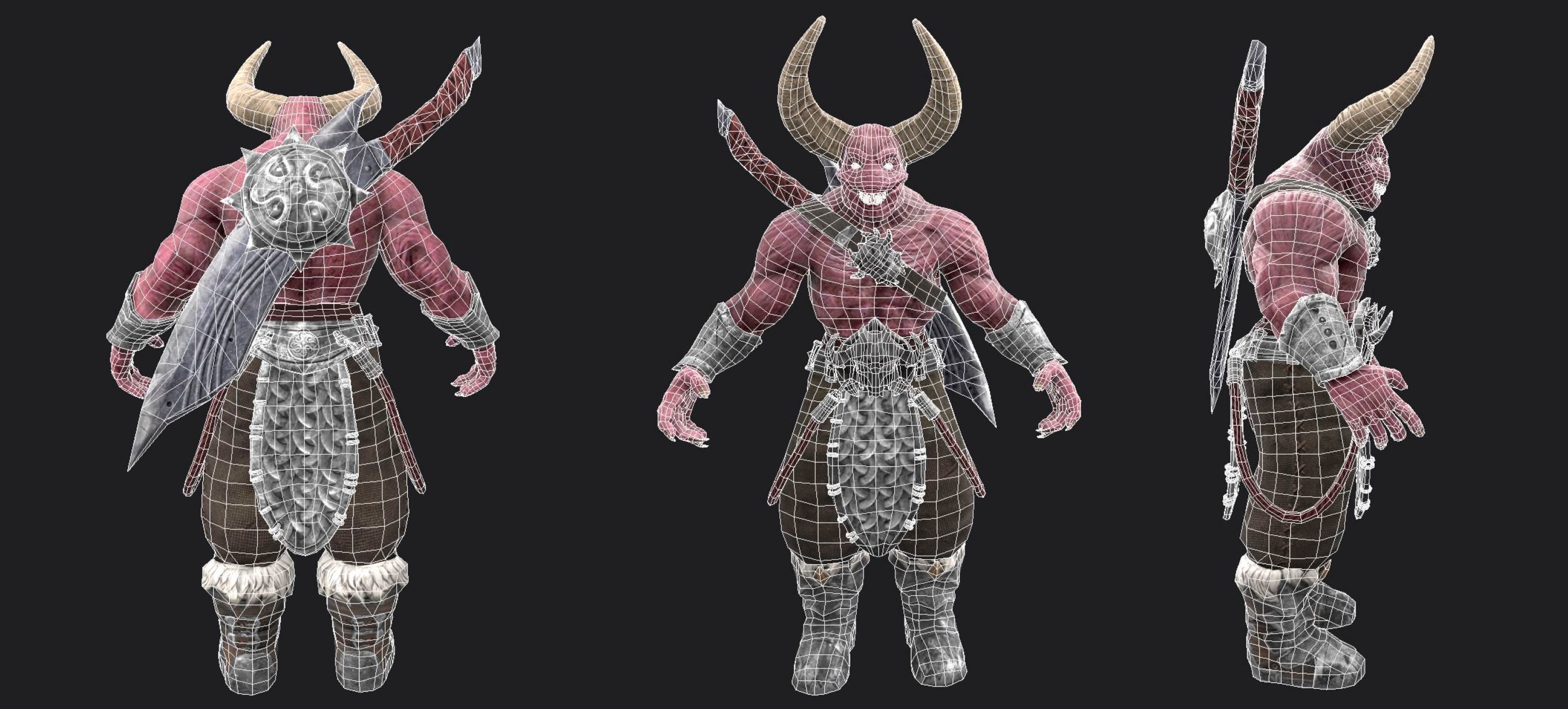 Demon Warrior Low-poly 3D model_4