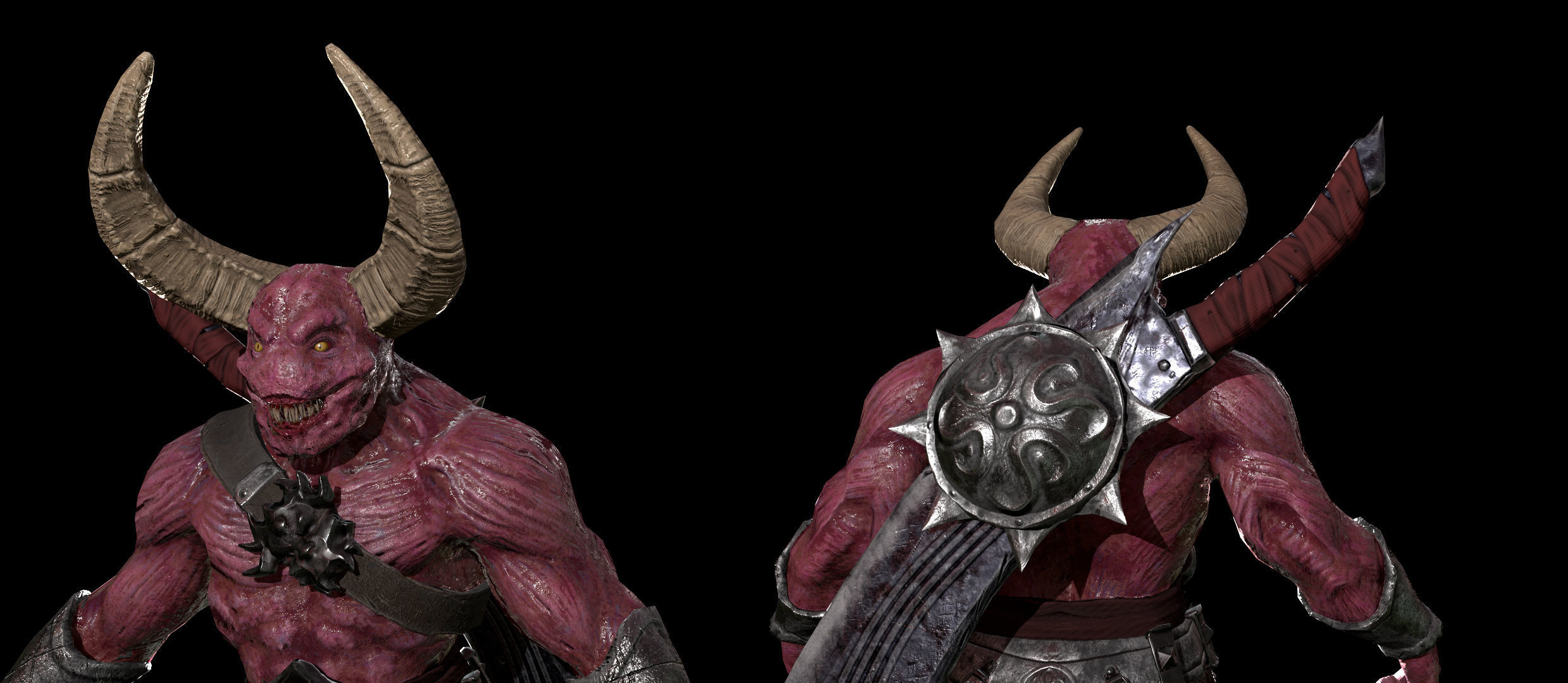 Demon Warrior Low-poly 3D model_1