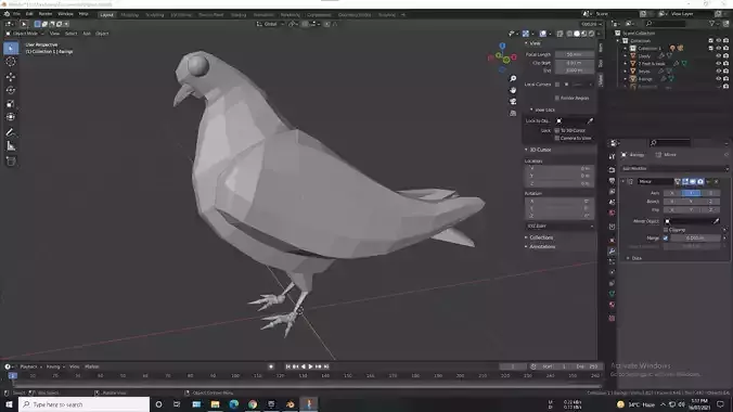 Low-Poly Pigeon Free 3D model