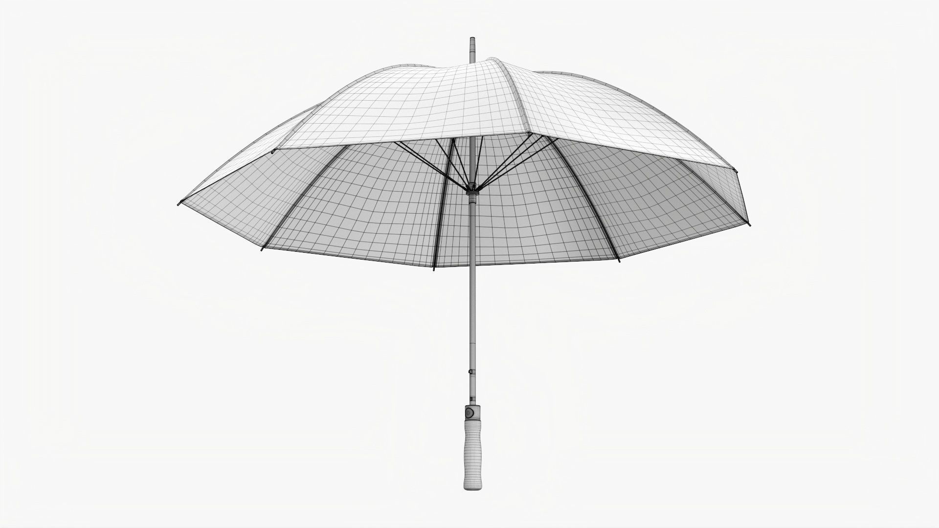 Umbrella large automatic black 3D model_8