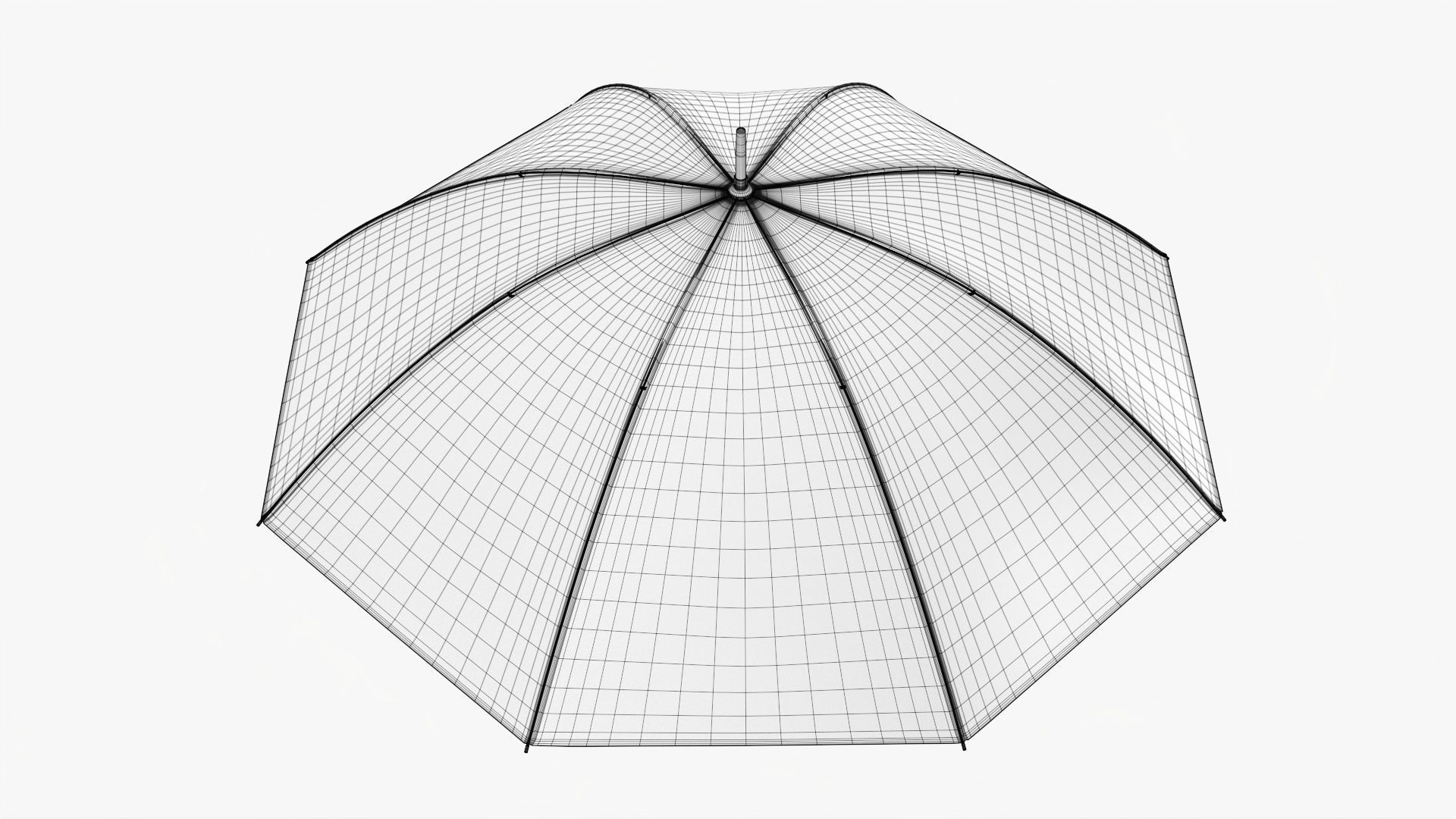 Umbrella large automatic black 3D model_9