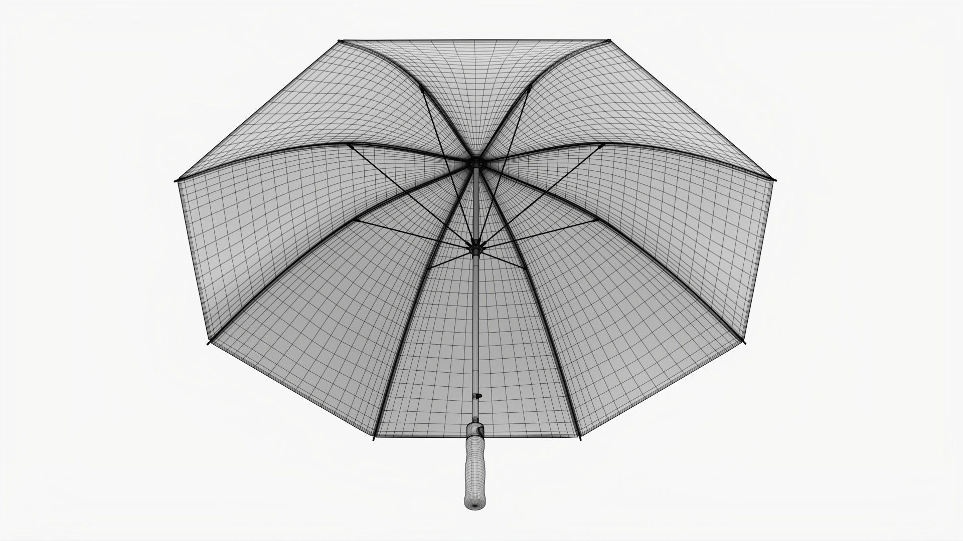 Umbrella large automatic black 3D model_10