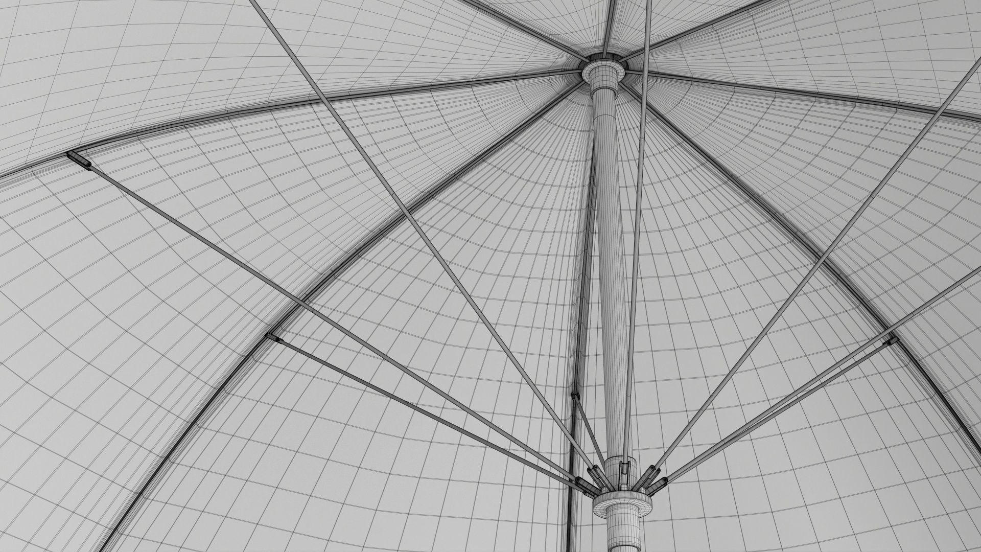 Umbrella large automatic black 3D model_11