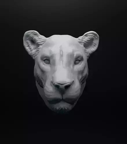 Lioness head intended for 3D printing 3D print model