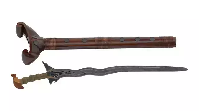 Kalis Sword Low-poly 3D model