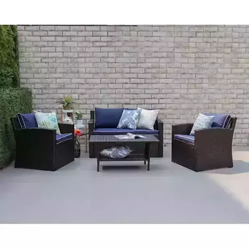Kingsbury 4 Piece Sofa Seating Group with Cushions -   2 Option