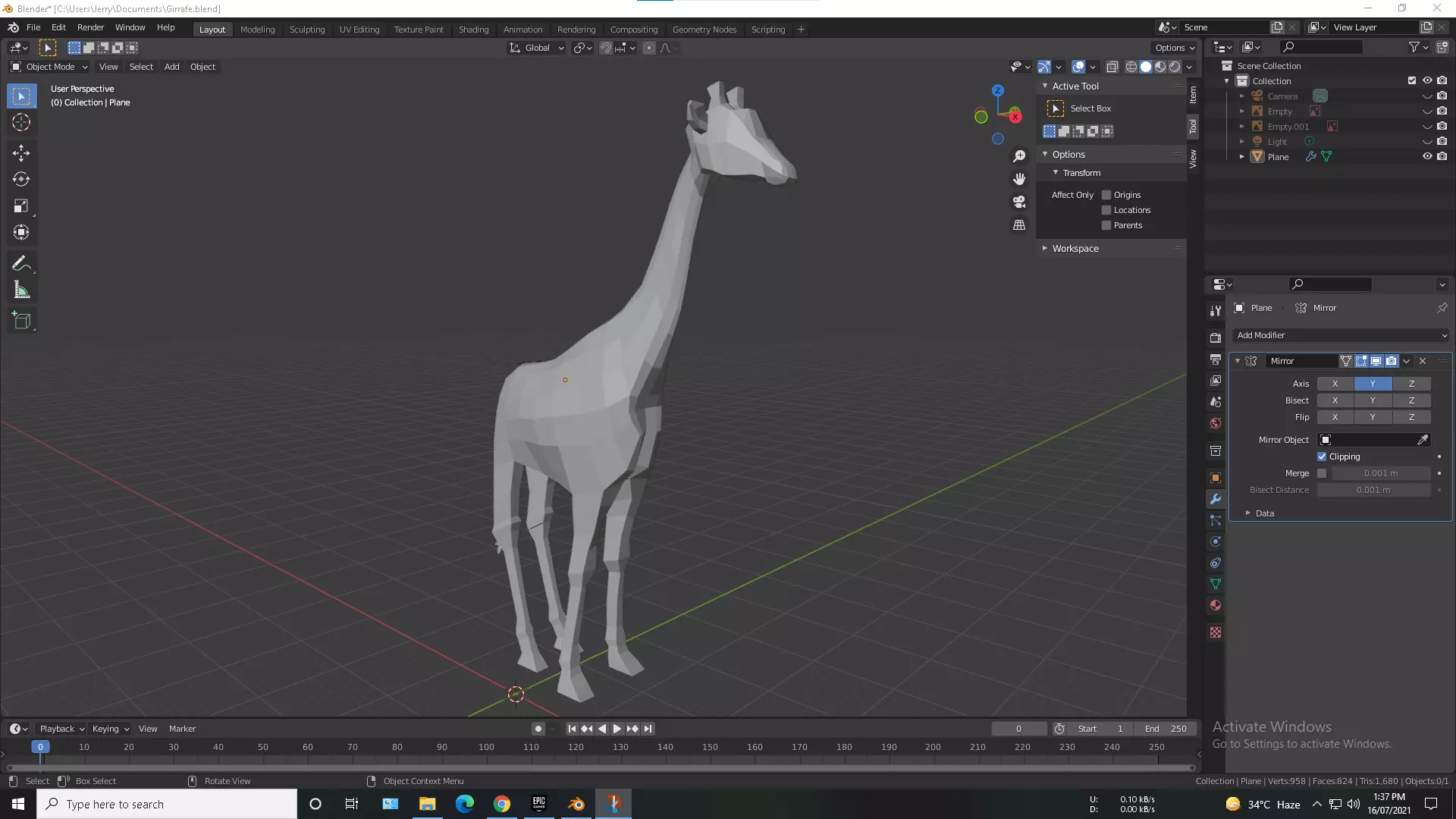 Low-Poly Girrafe giraffe Free 3D model