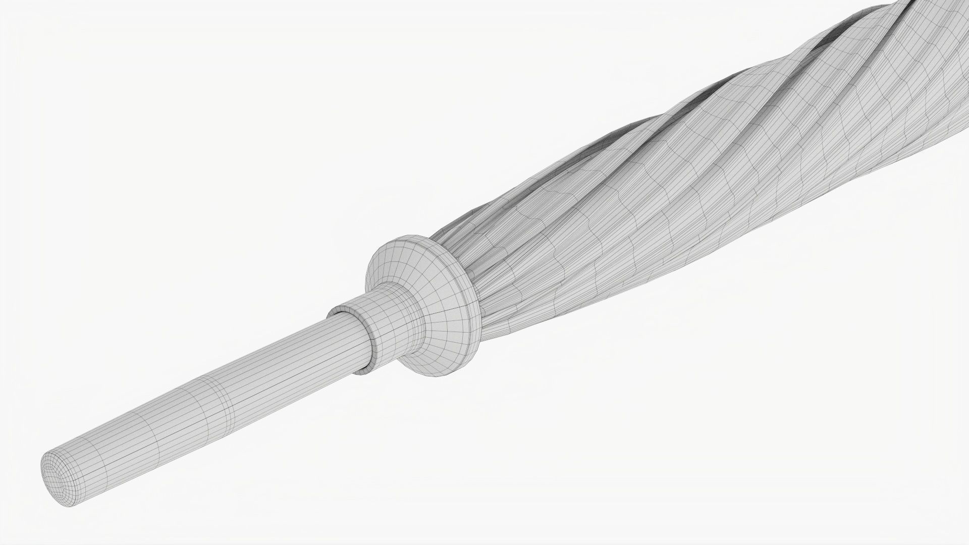 Umbrella large automatic black closed 3D model_11