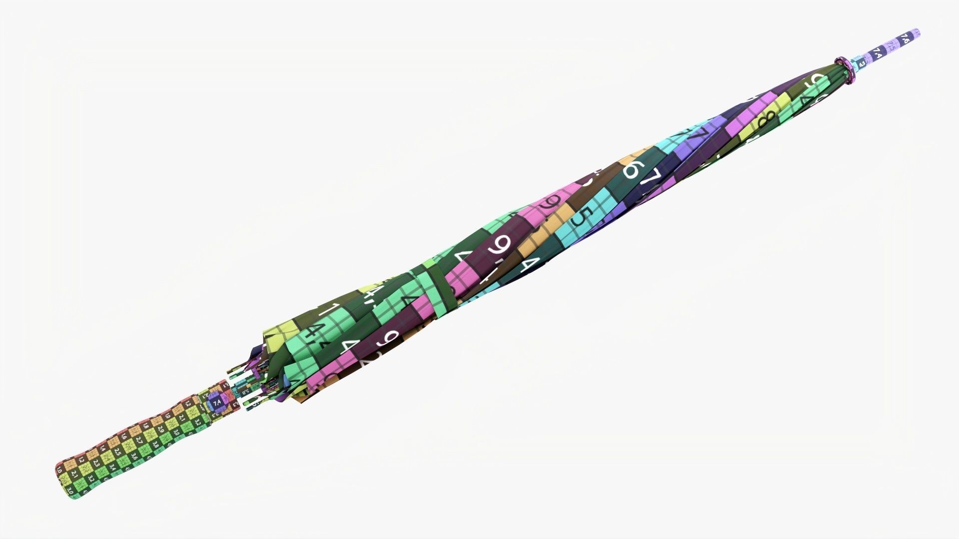 Umbrella large automatic black closed 3D model_14