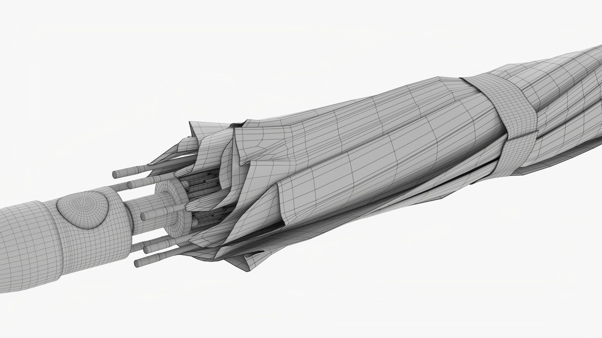 Umbrella large automatic black closed 3D model_10