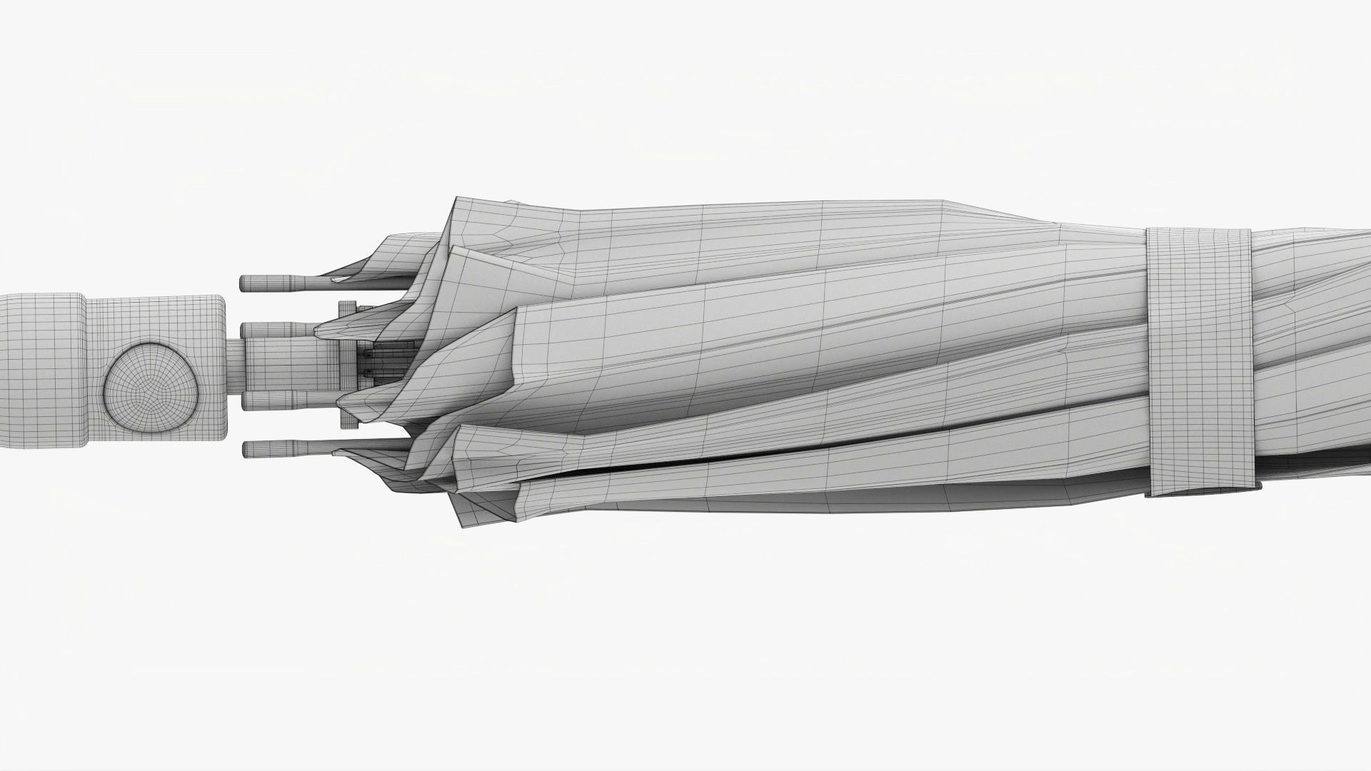 Umbrella large automatic black closed 3D model_13