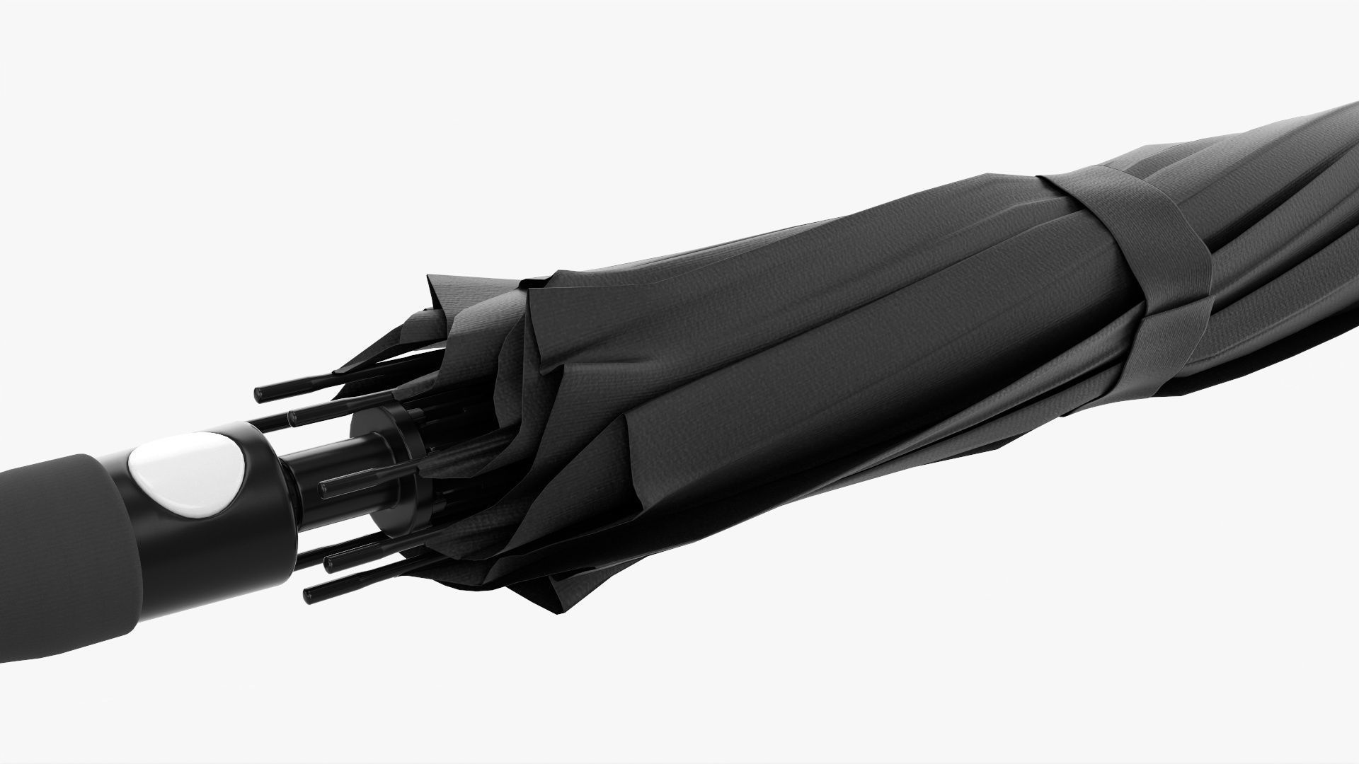 Umbrella large automatic black closed 3D model_4