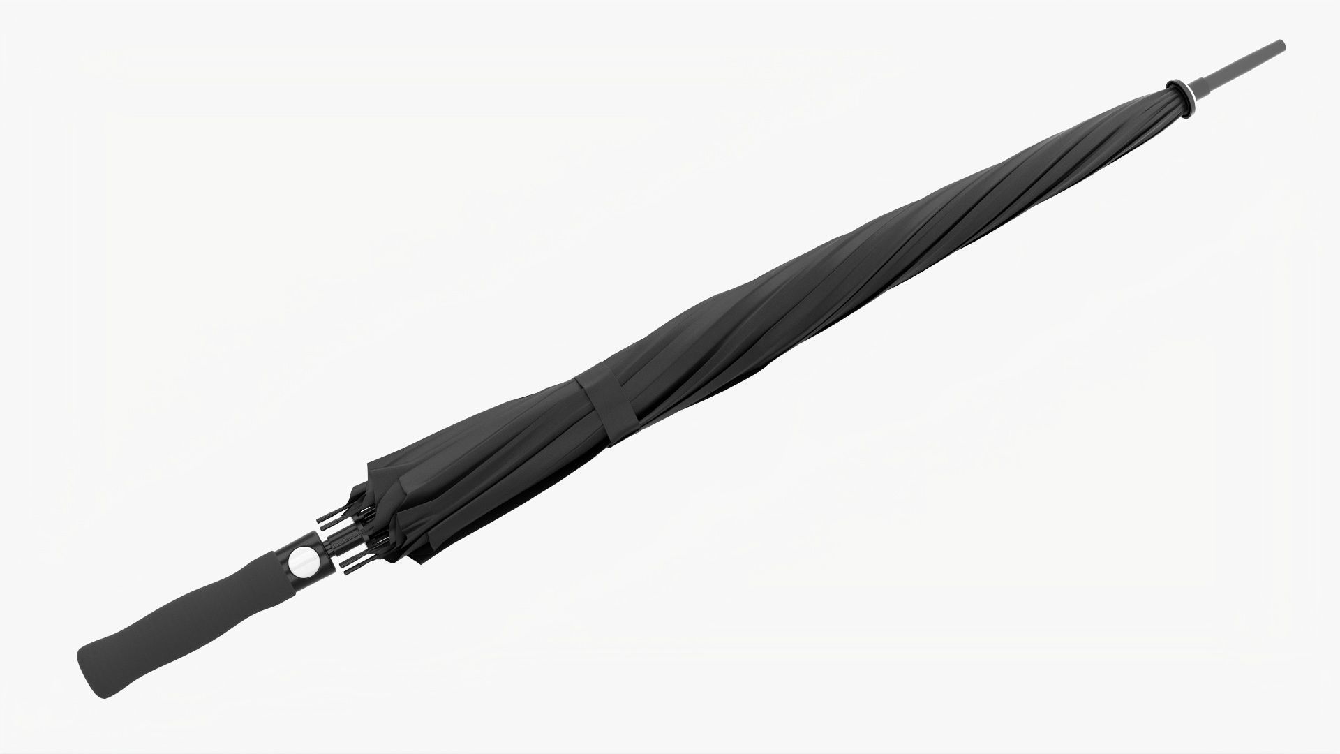 Umbrella large automatic black closed 3D model_1