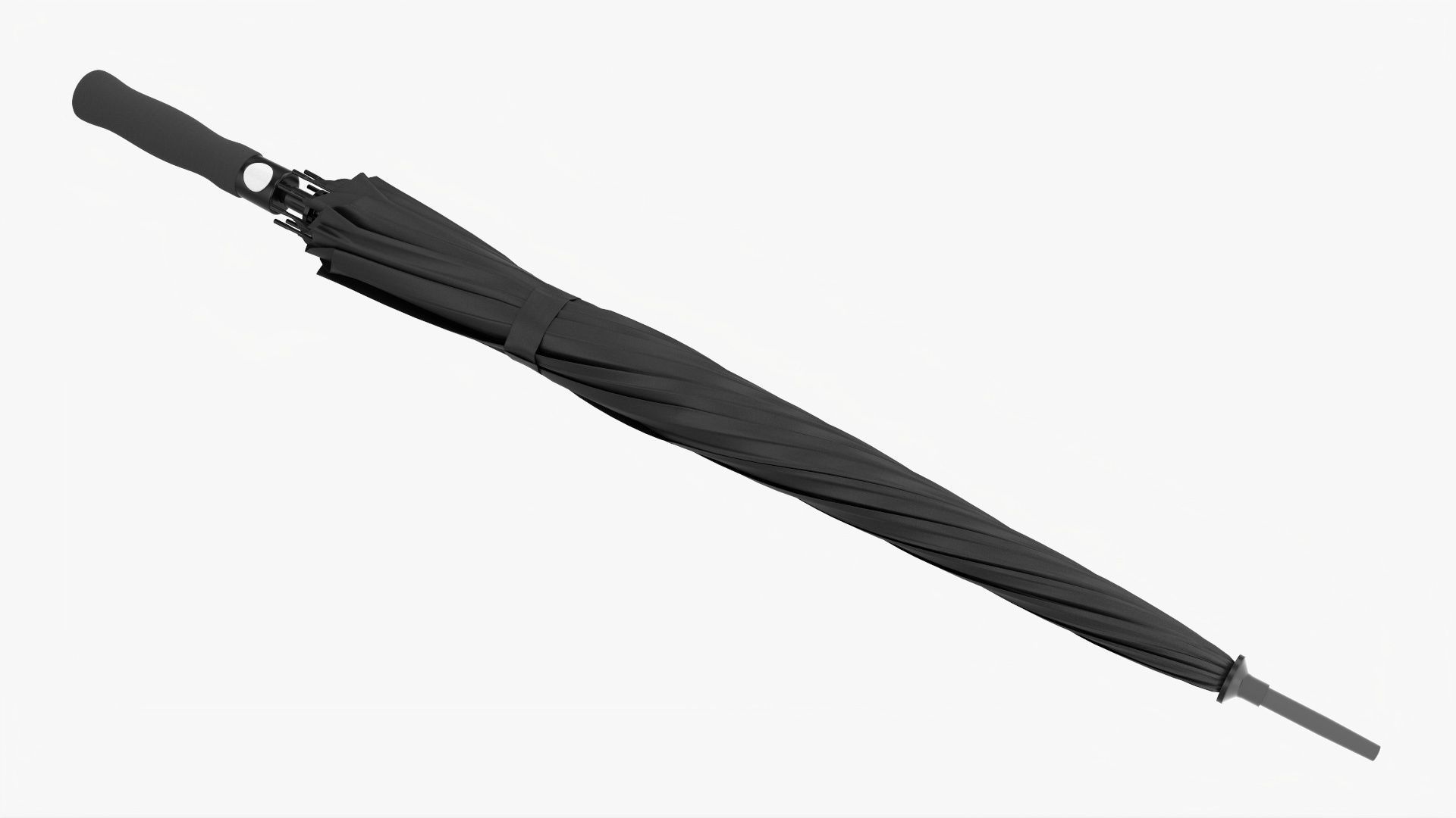 Umbrella large automatic black closed 3D model_2