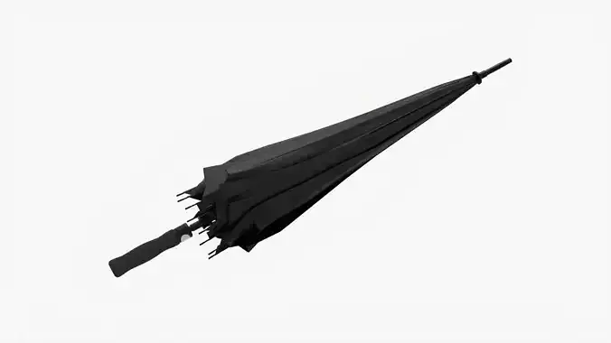 Umbrella large automatic black folded 3D model