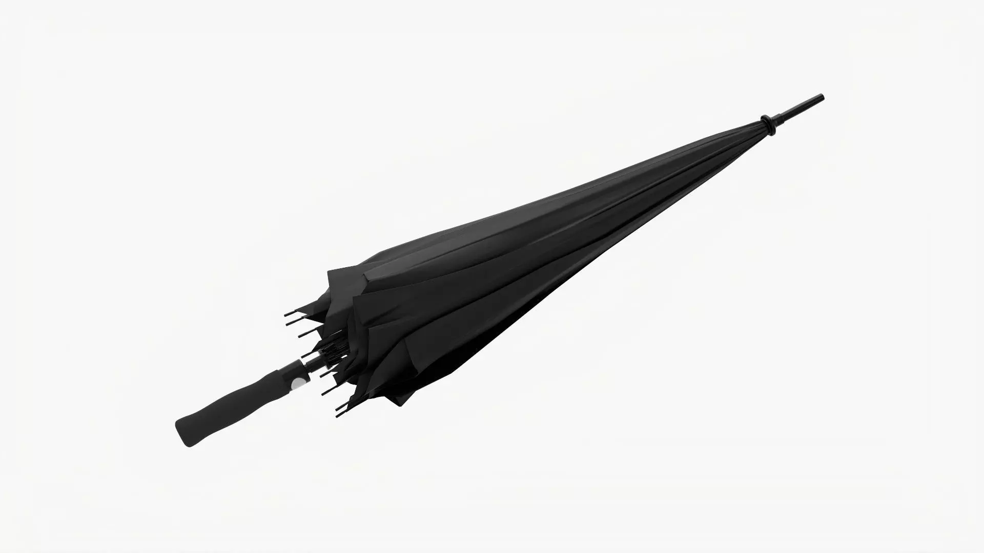 Umbrella large automatic black folded 3D model_0