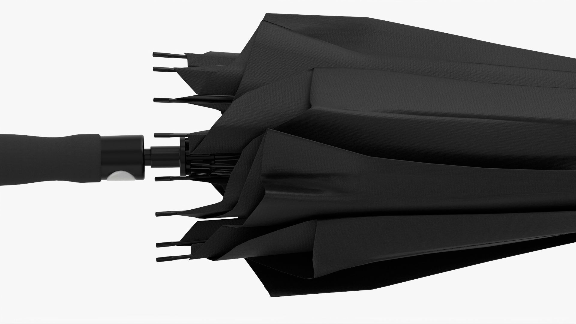 Umbrella large automatic black folded 3D model_8