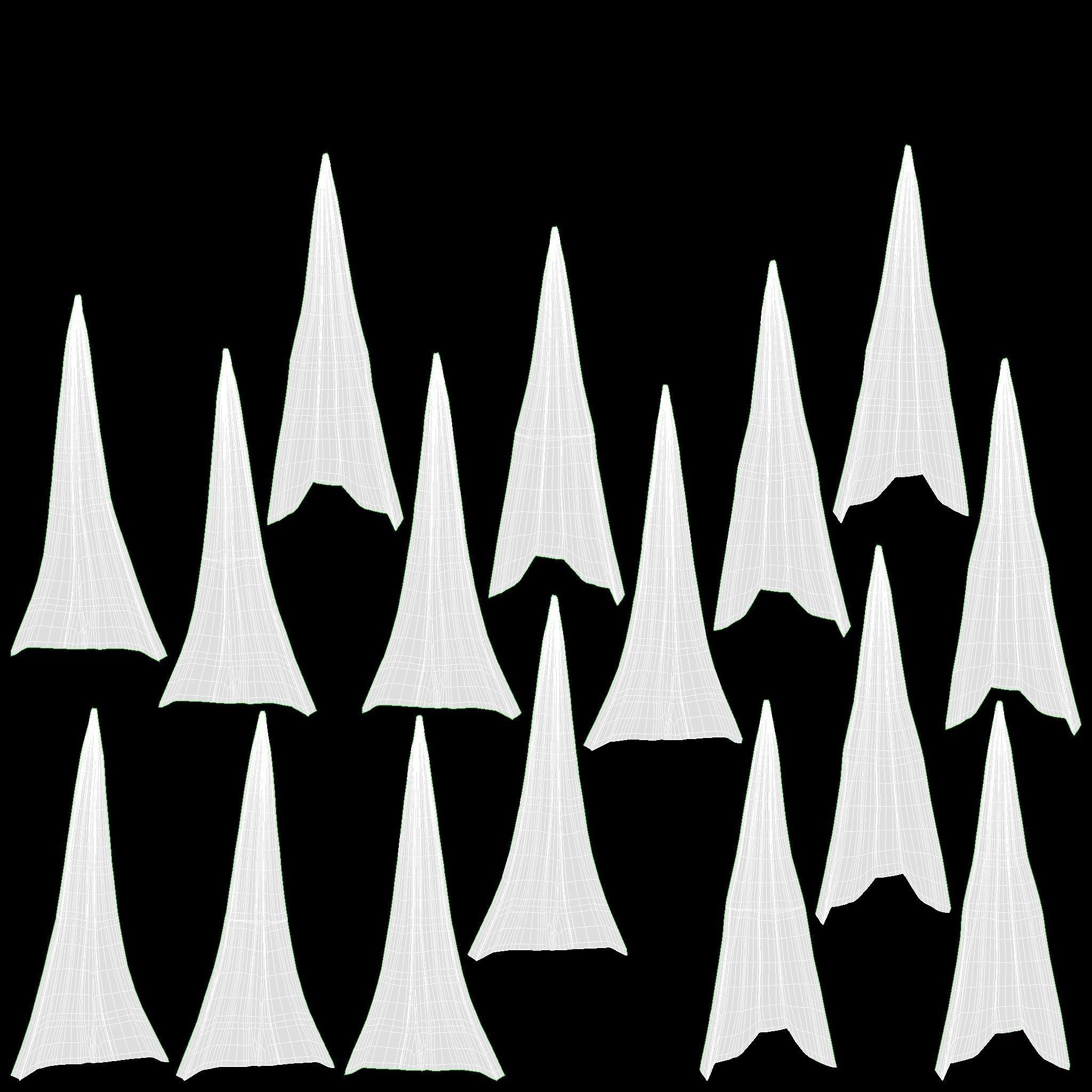 Umbrella large automatic black folded 3D model_18