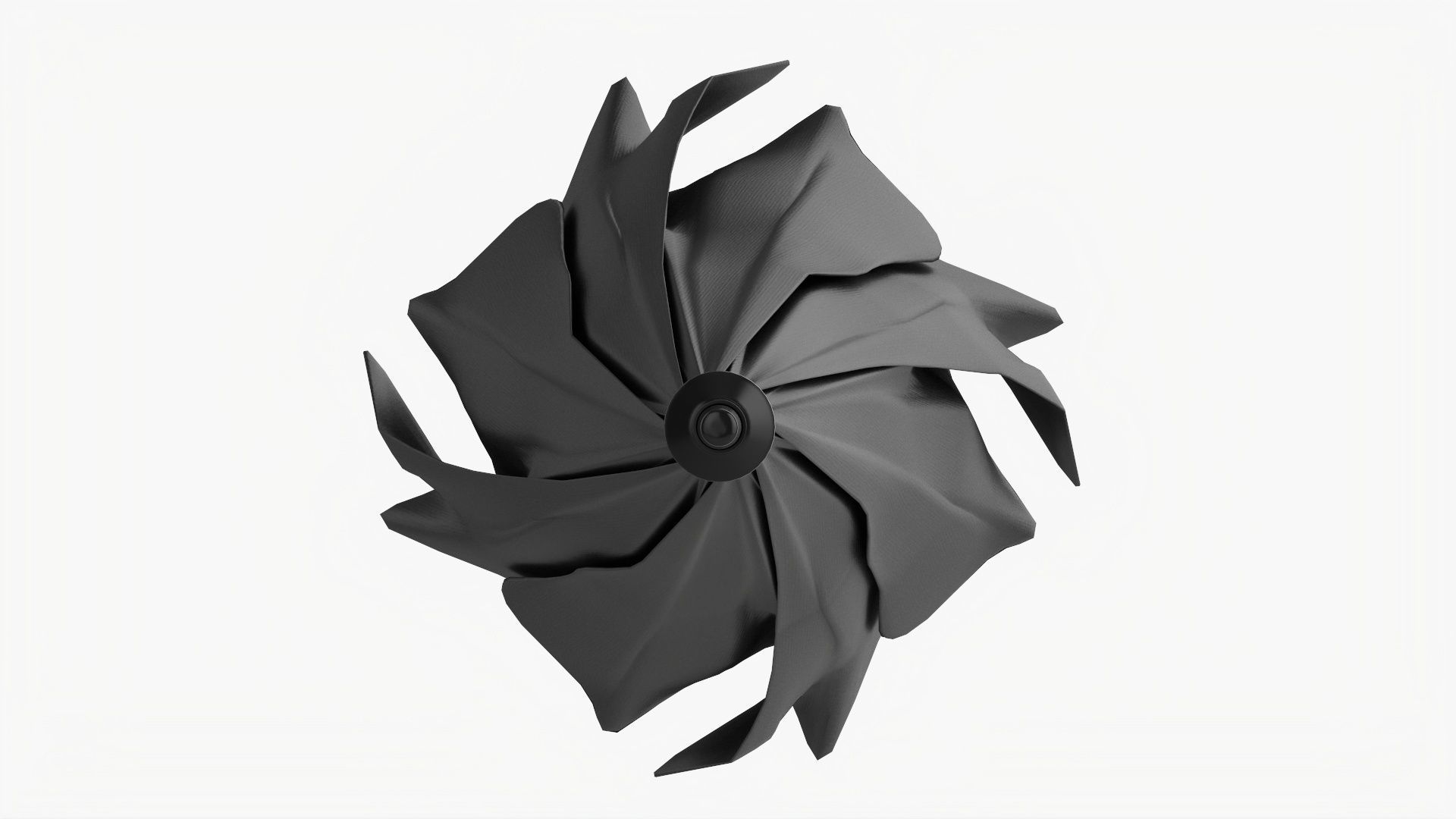 Umbrella large automatic black folded 3D model_6