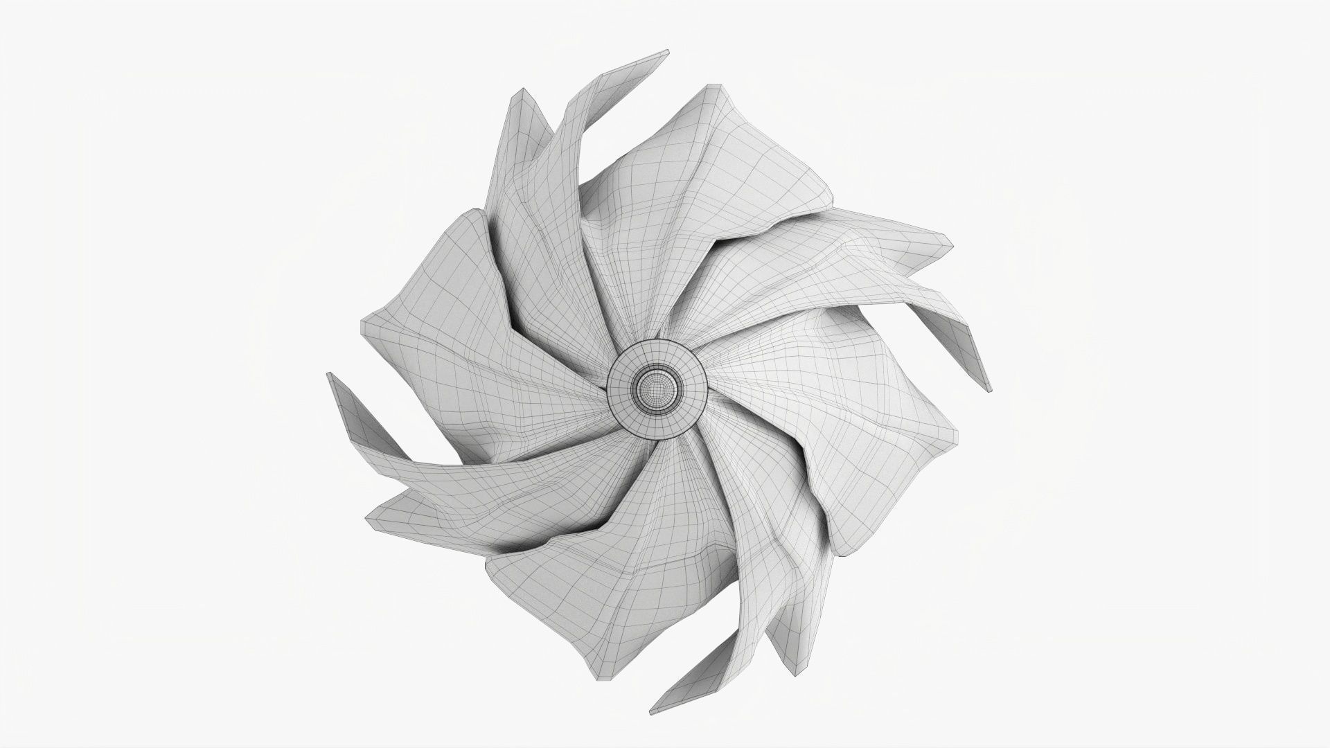 Umbrella large automatic black folded 3D model_14