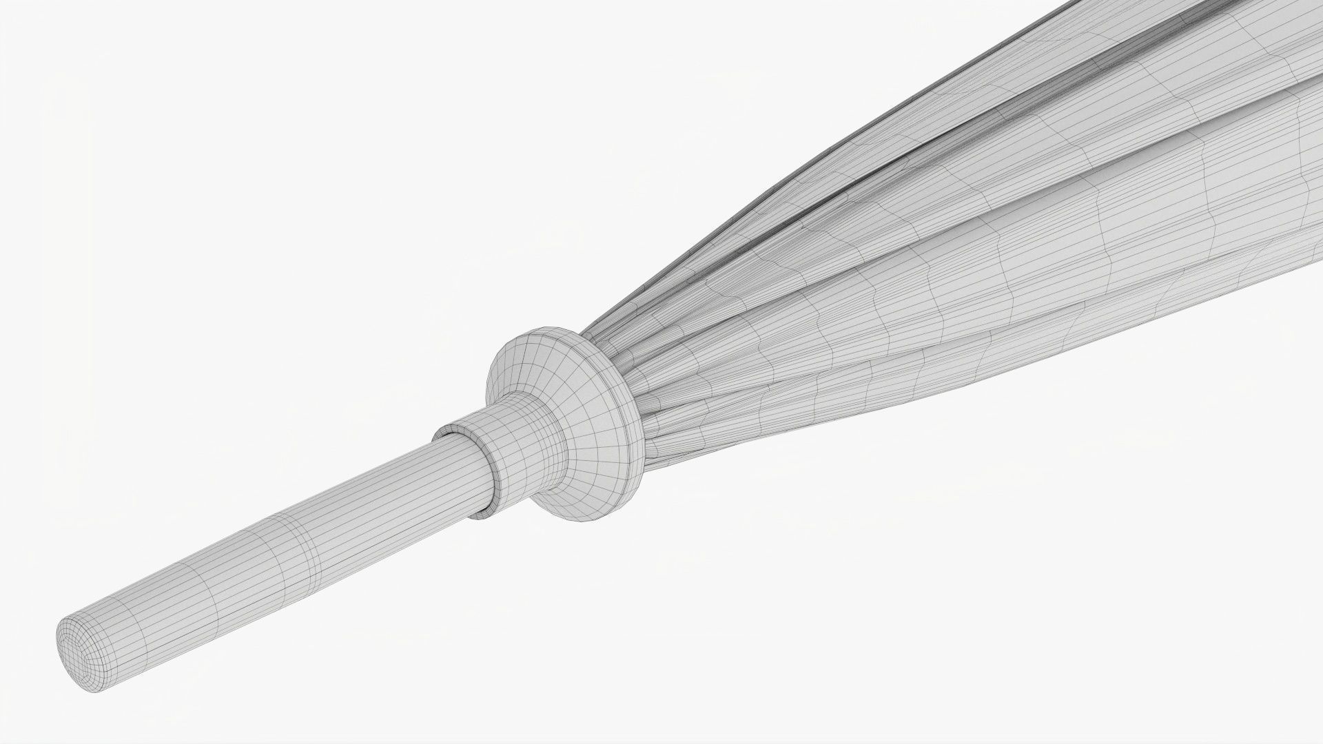 Umbrella large automatic black folded 3D model_13