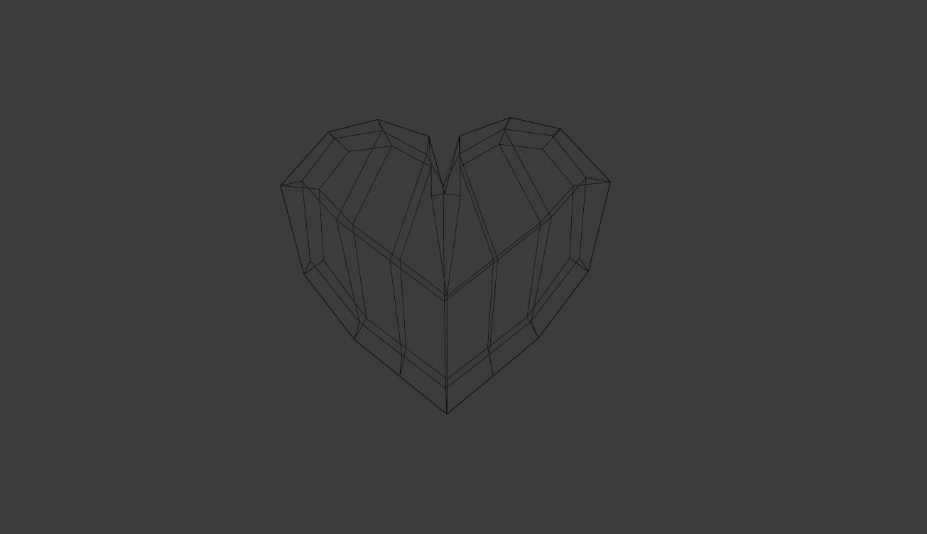 Heart Valentine Low-poly 3D model_6