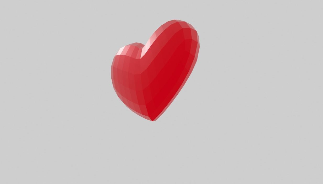 Heart Valentine Low-poly 3D model_4